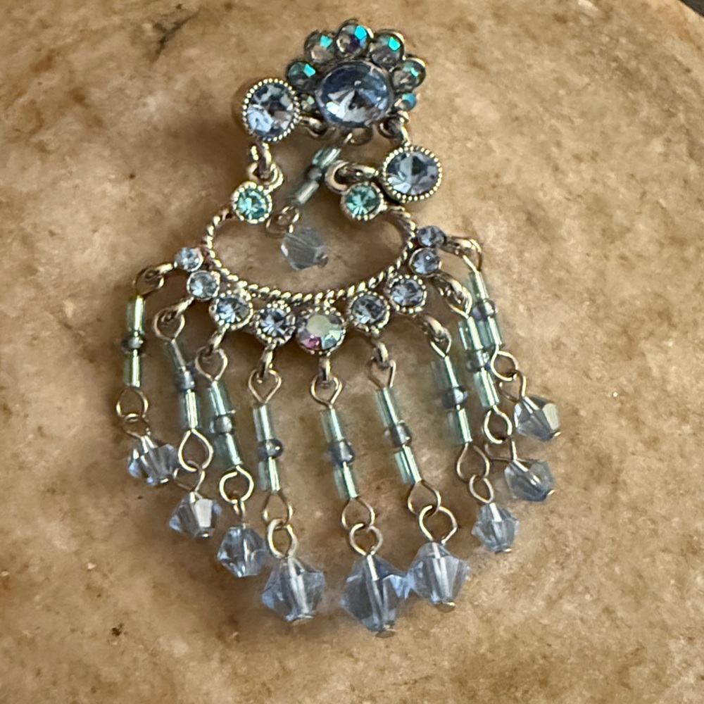 Elegant Blue Chandelier Earrings Evening Earrings Night out Earrings - Picture 6 of 6